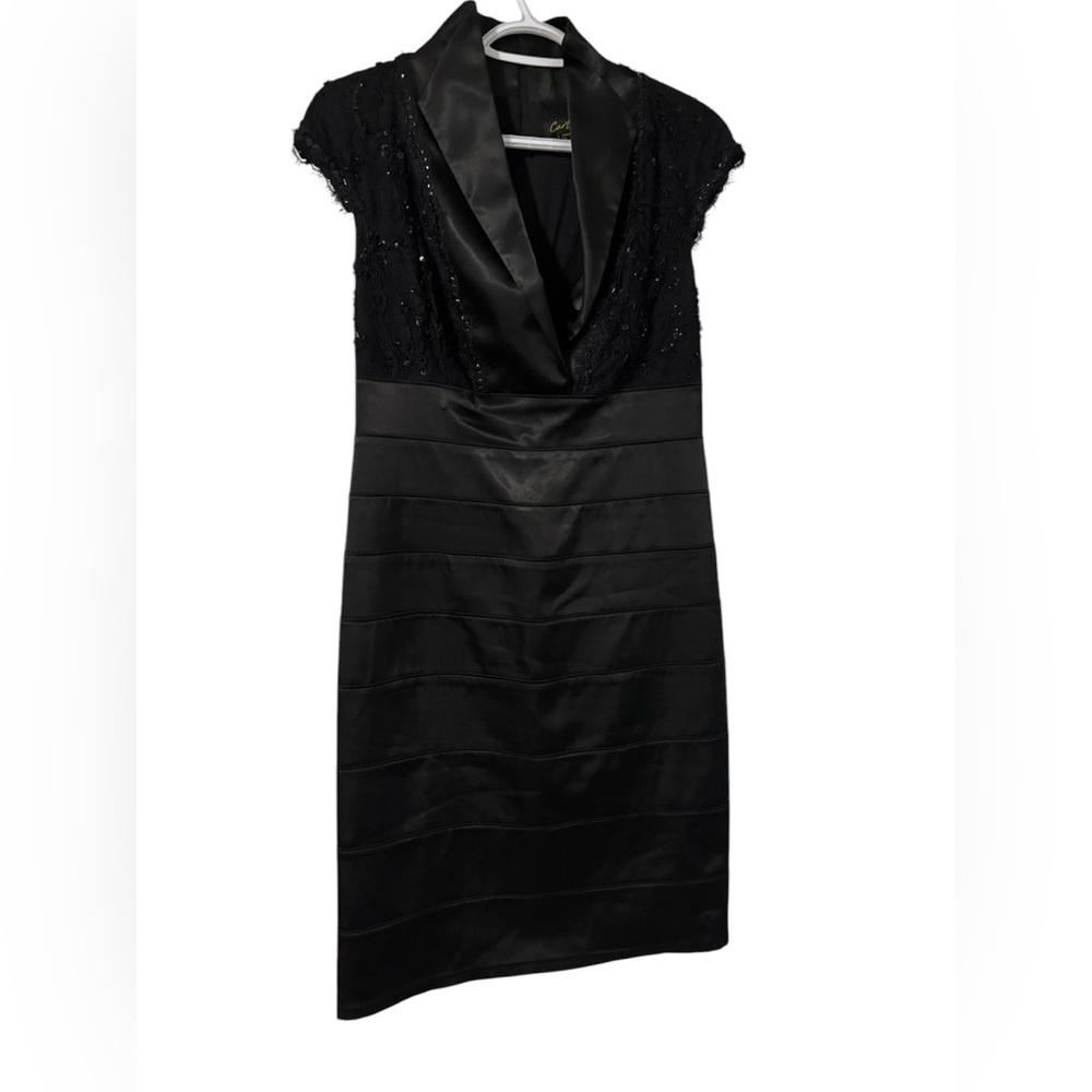 🌹Elegant Black Satin Dress. Size 8